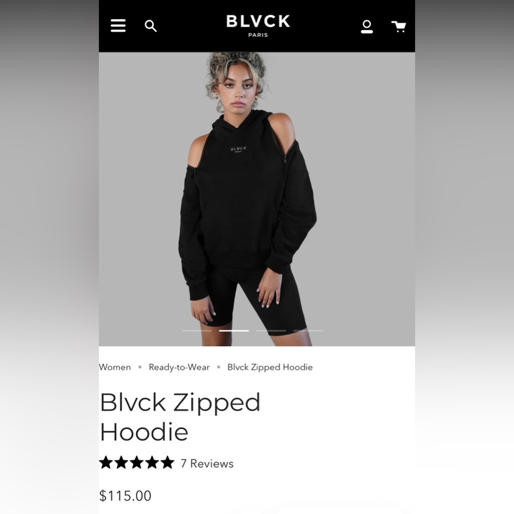 BLVCK zipped hoodie size medium